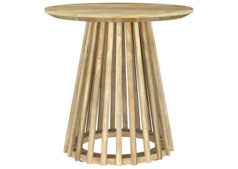 710607 Touhy Round Solid Wood End Side Table Natural Mango