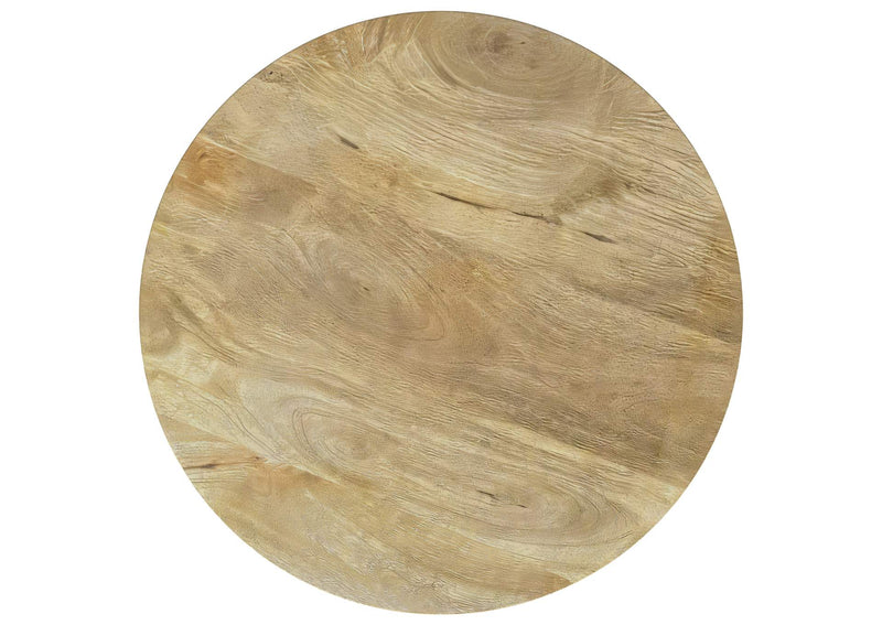 710607 Touhy Round Solid Wood End Side Table Natural Mango