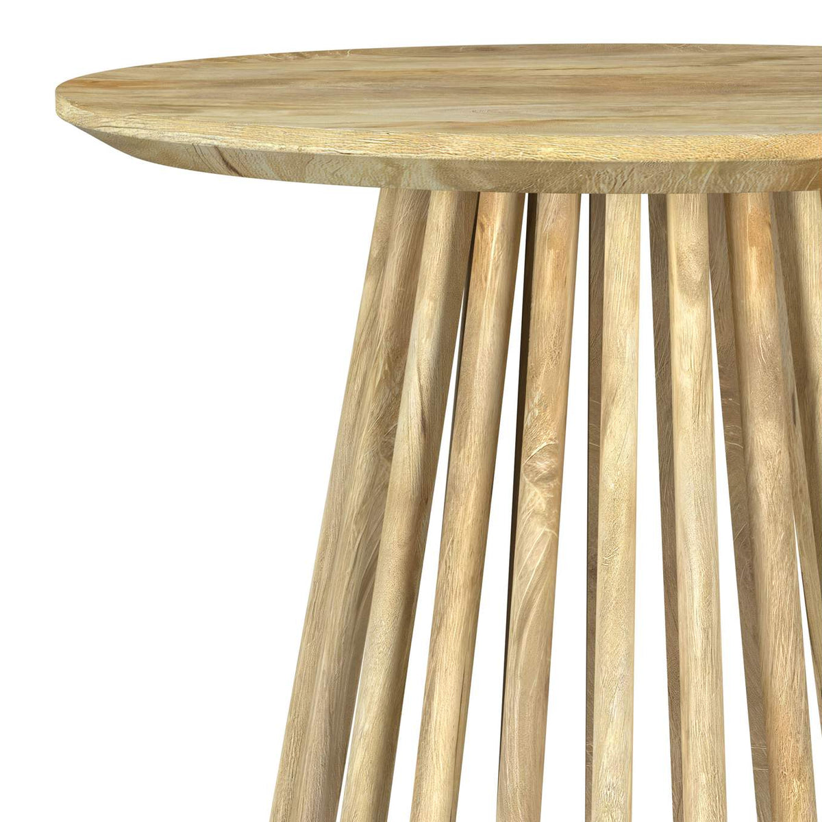 710607 Touhy Round Solid Wood End Side Table Natural Mango