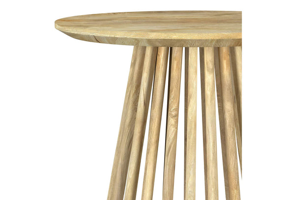 710607 Touhy Round Solid Wood End Side Table Natural Mango