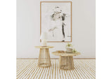 710608-S2 Touhy 2-piece Round Coffee and End Table Set Natural Mango