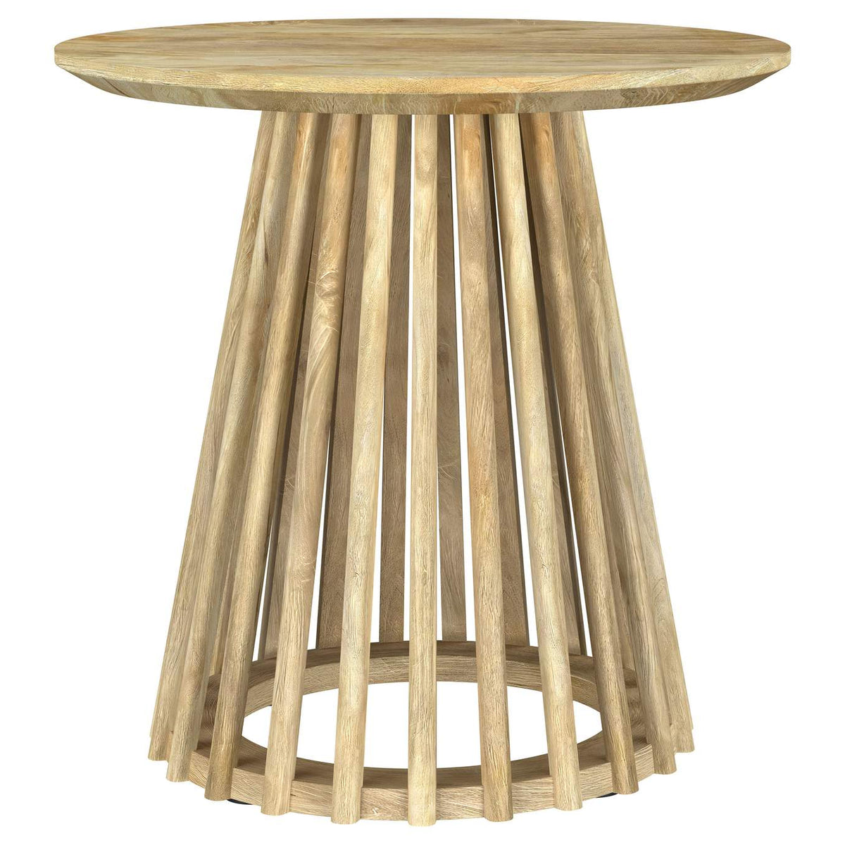 710608-S2 Touhy 2-piece Round Coffee and End Table Set Natural Mango