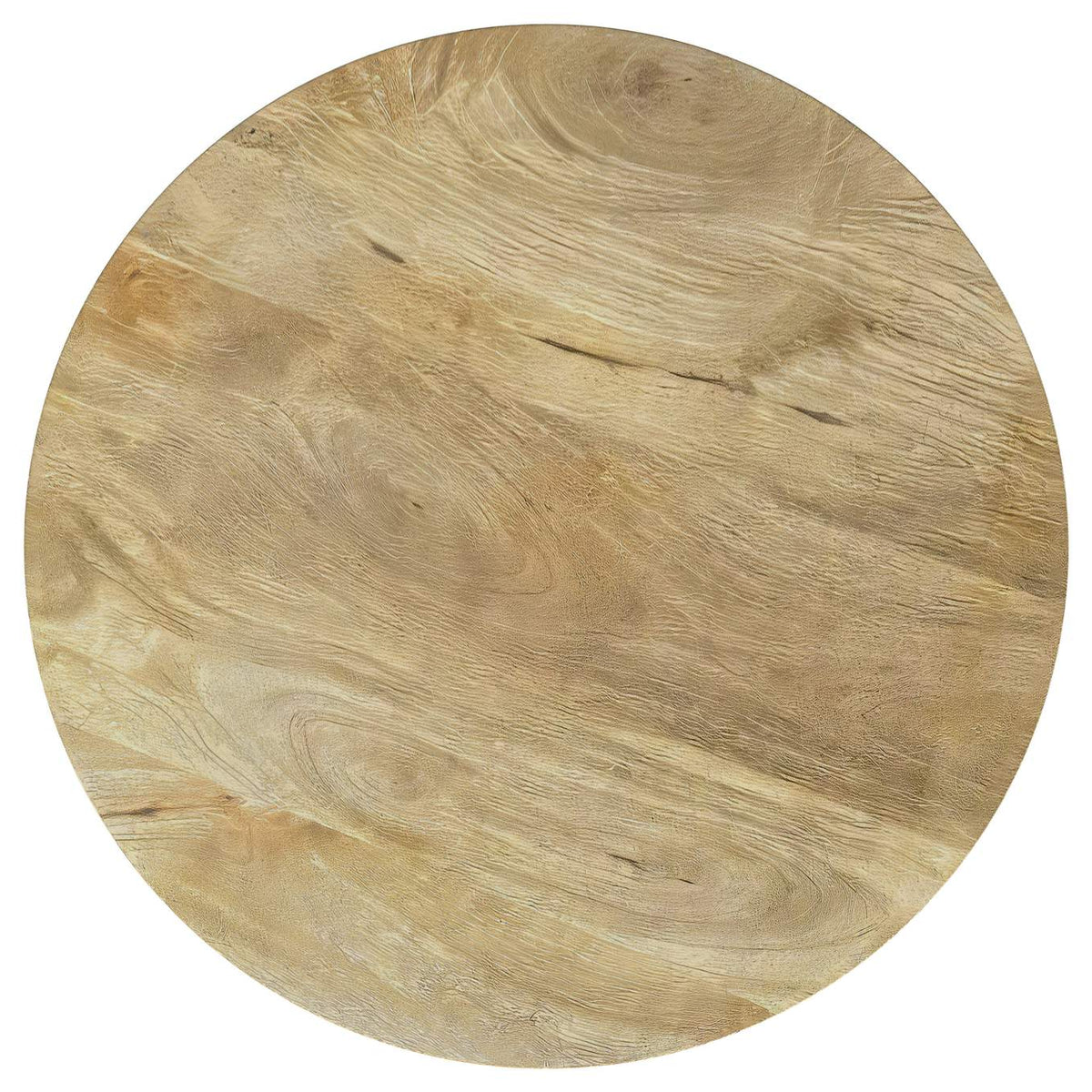 710608-S2 Touhy 2-piece Round Coffee and End Table Set Natural Mango