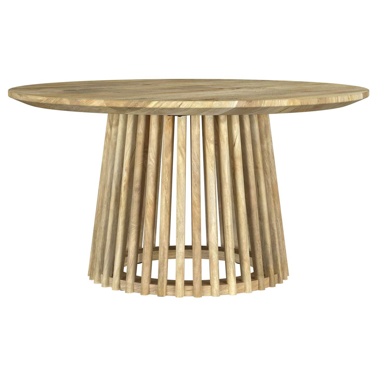 710608-S2 Touhy 2-piece Round Coffee and End Table Set Natural Mango