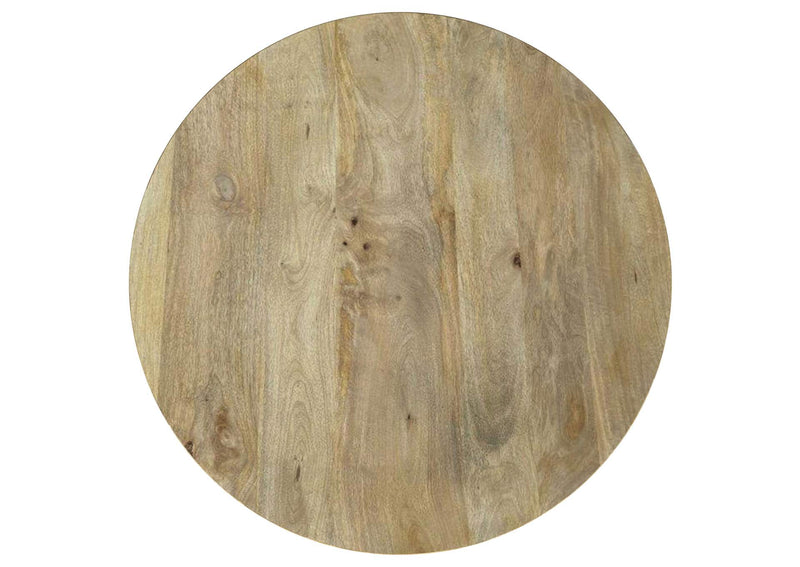 710608-S2 Touhy 2-piece Round Coffee and End Table Set Natural Mango