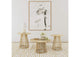 710608-S3 Touhy 3-piece Round Coffee and End Table Set Natural Mango