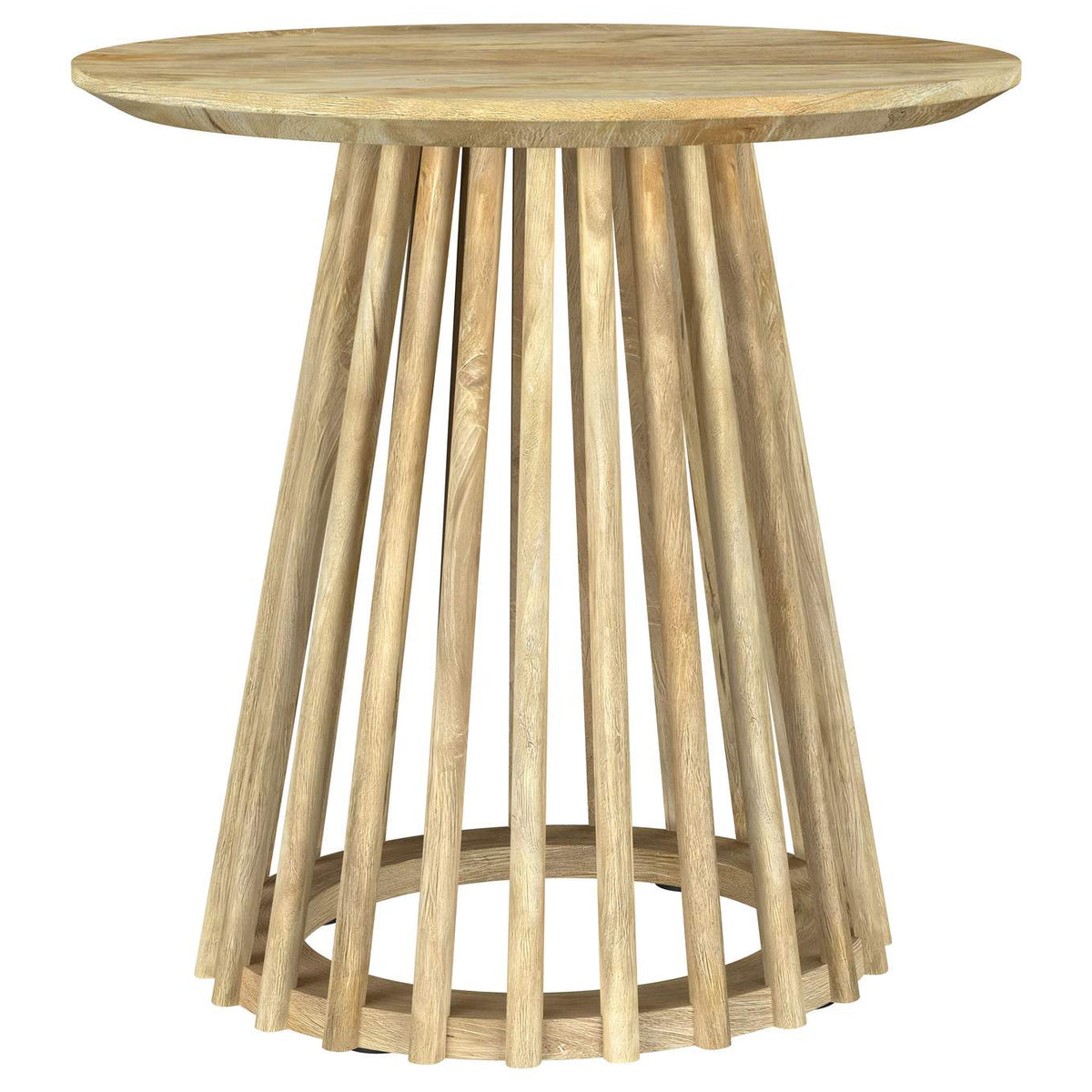 710608-S3 Touhy 3-piece Round Coffee and End Table Set Natural Mango
