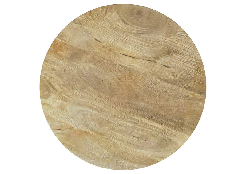 710608-S3 Touhy 3-piece Round Coffee and End Table Set Natural Mango