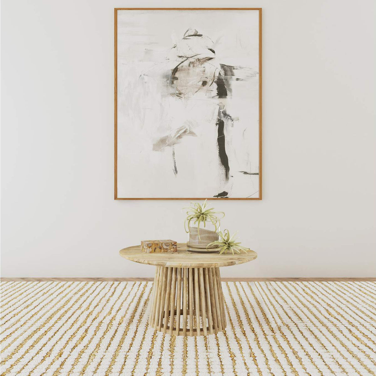 710608 Touhy Round Solid Wood Cocktail Coffee Table Natural Mango