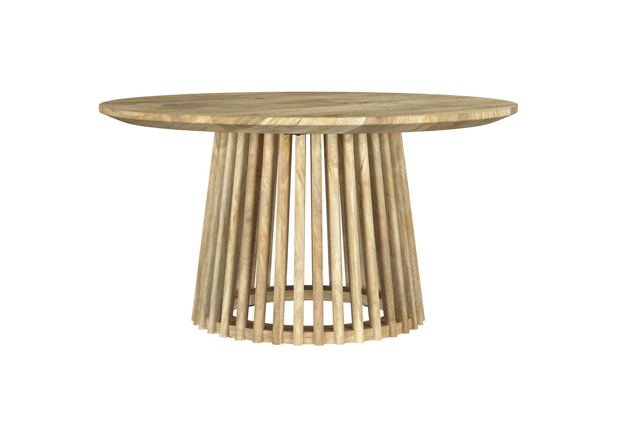 710608 Touhy Round Solid Wood Cocktail Coffee Table Natural Mango