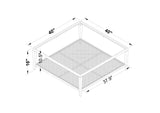 710658 Amherst Glass Top Metal with Cane Shelf Coffee Table Black
