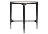 710738-S2 Hermas 2-piece Round Marble Coffee and End Table Set White