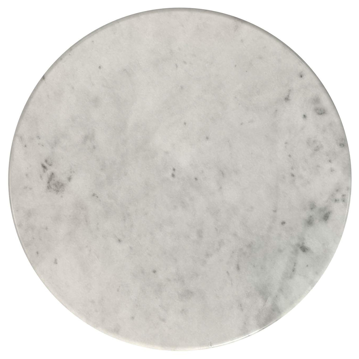 710738-S2 Hermas 2-piece Round Marble Coffee and End Table Set White