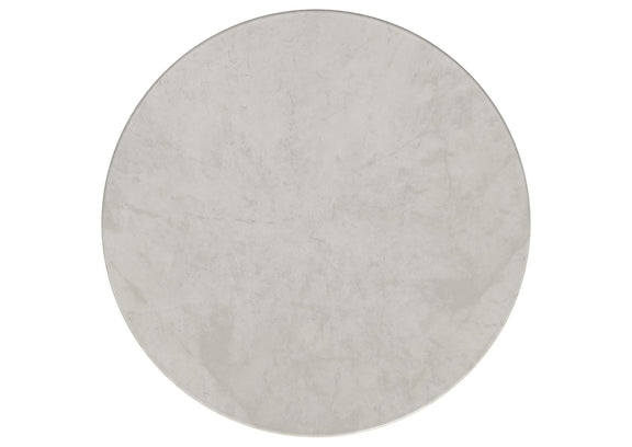 710738-S2 Hermas 2-piece Round Marble Coffee and End Table Set White