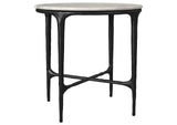 710738-S3 Hermas 3-piece Round Marble Coffee and End Table Set White