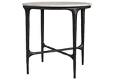 710738-S3 Hermas 3-piece Round Marble Coffee and End Table Set White