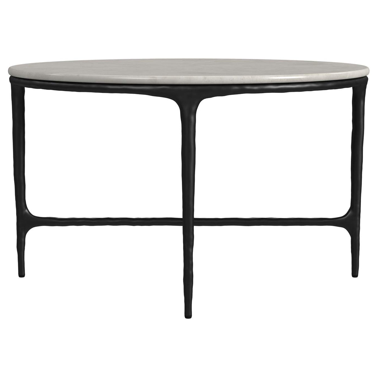 710738-S3 Hermas 3-piece Round Marble Coffee and End Table Set White