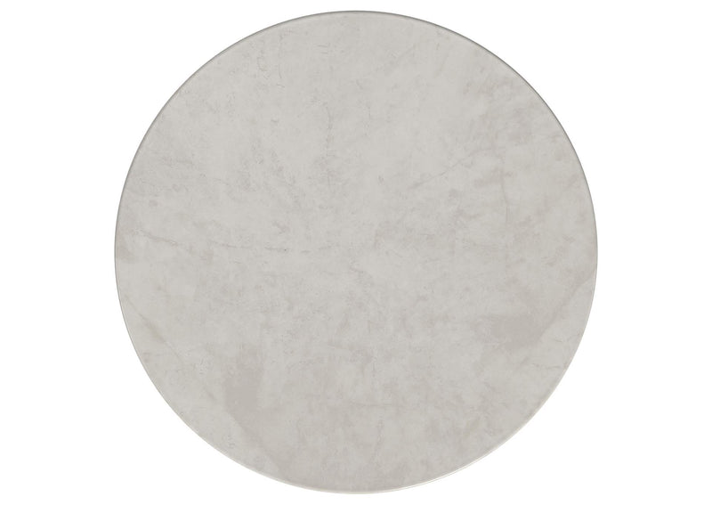 710738-S3 Hermas 3-piece Round Marble Coffee and End Table Set White