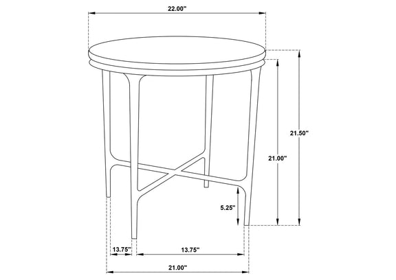 710738-S3 Hermas 3-piece Round Marble Coffee and End Table Set White