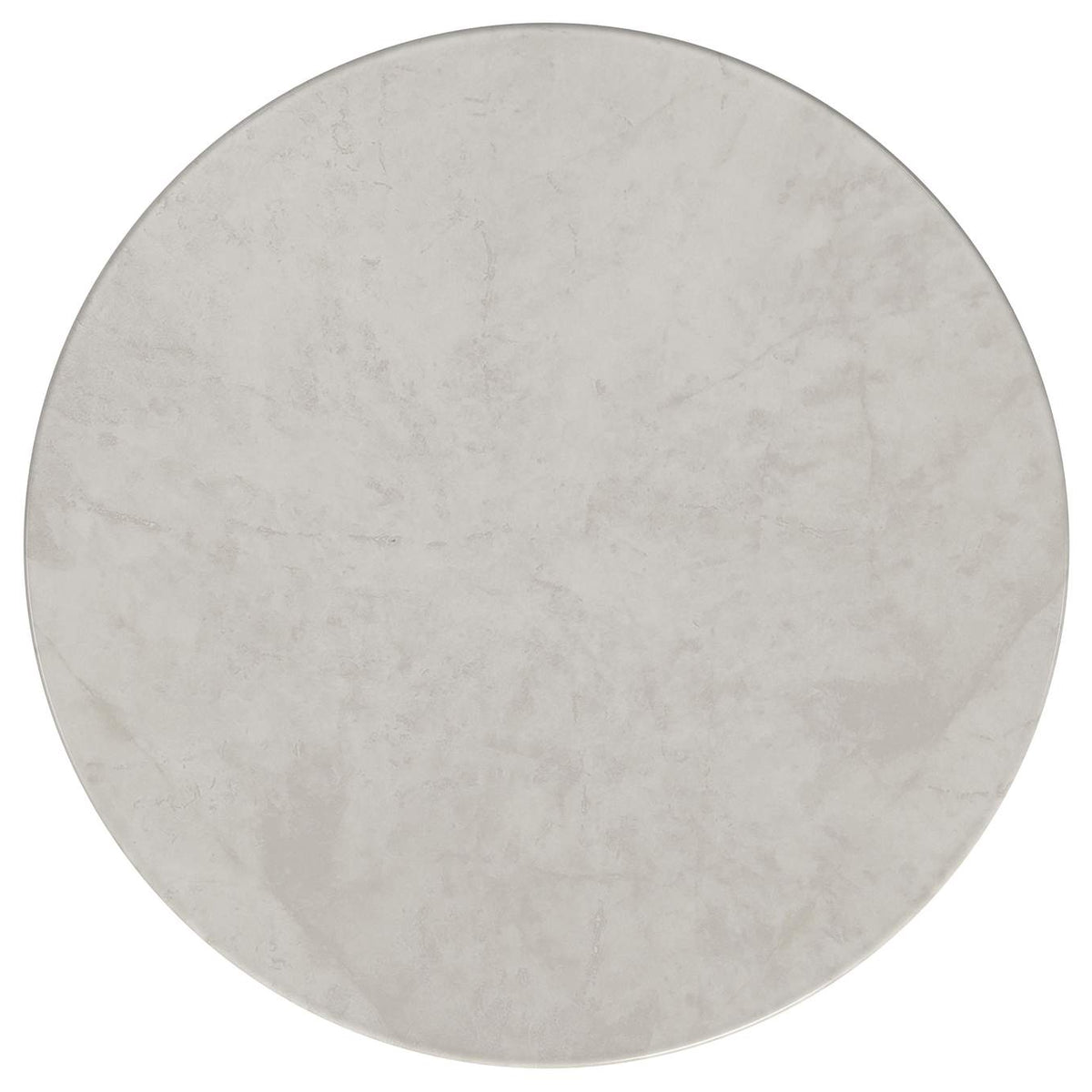 710738 Hermas Round Genuine Marble Top Metal Coffee Table White