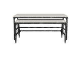710740 Ebby 2-piece Genuine Marble Top Nesting Coffee Tables White