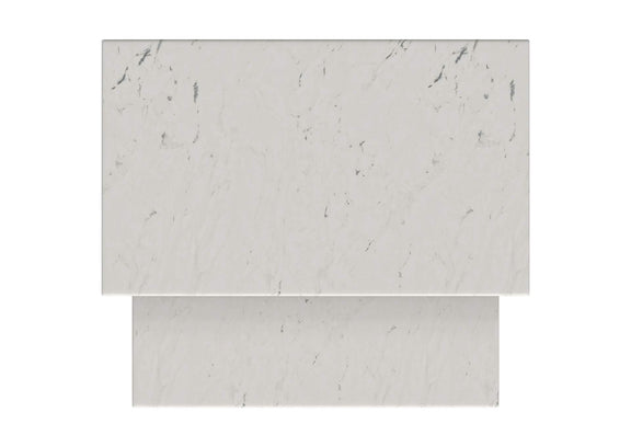710740 Ebby 2-piece Genuine Marble Top Nesting Coffee Tables White