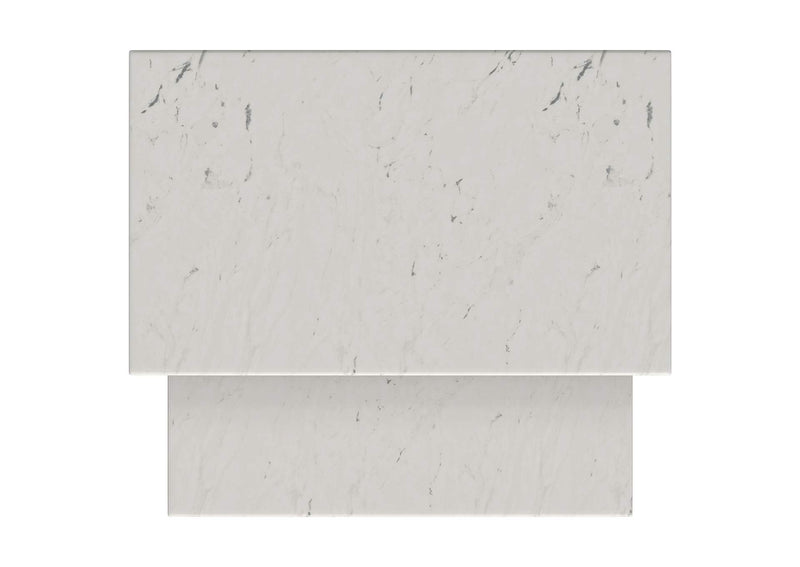 710740 Ebby 2-piece Genuine Marble Top Nesting Coffee Tables White