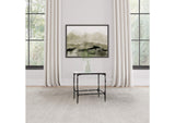 710747 Ebby Square Genuine Marble Top Metal End Table White