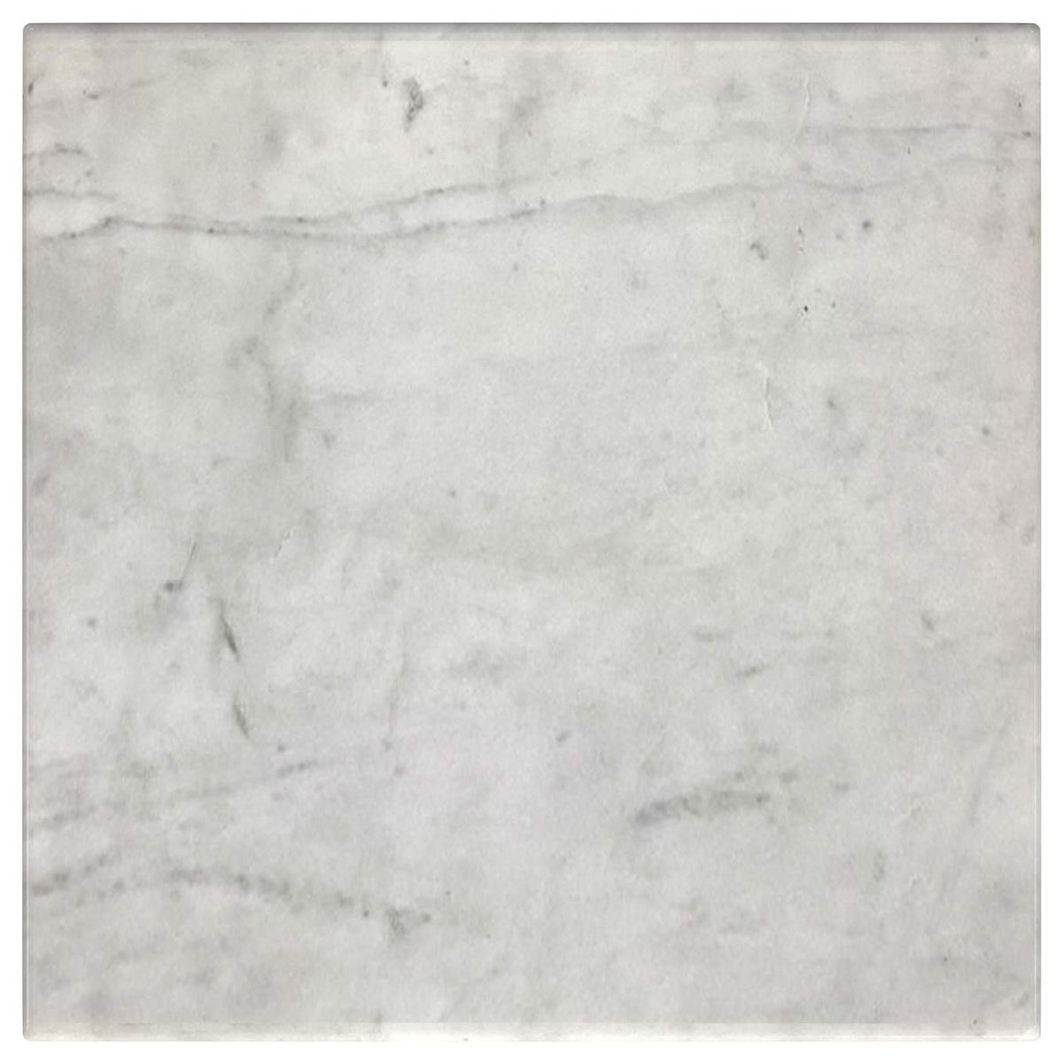 710747 Ebby Square Genuine Marble Top Metal End Table White