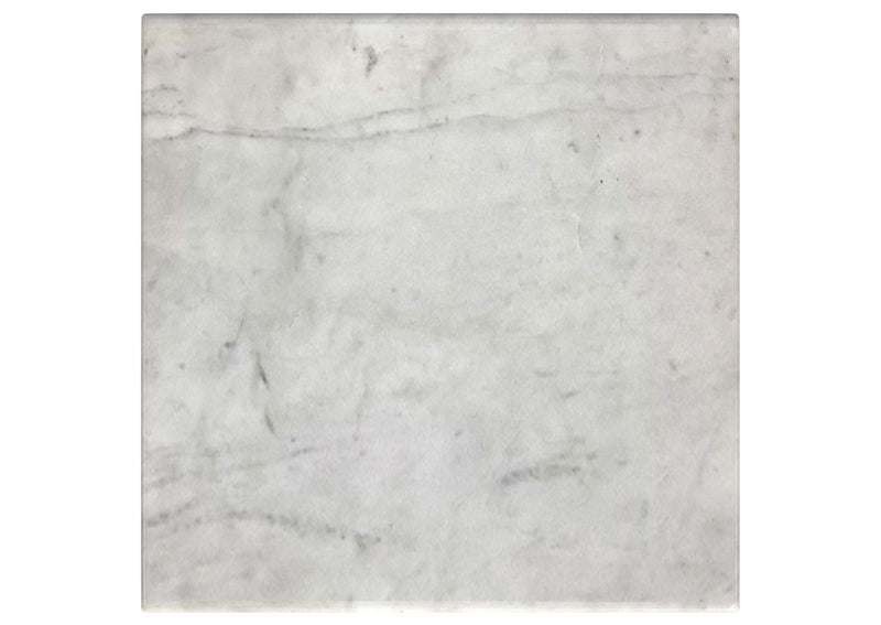 710747 Ebby Square Genuine Marble Top Metal End Table White