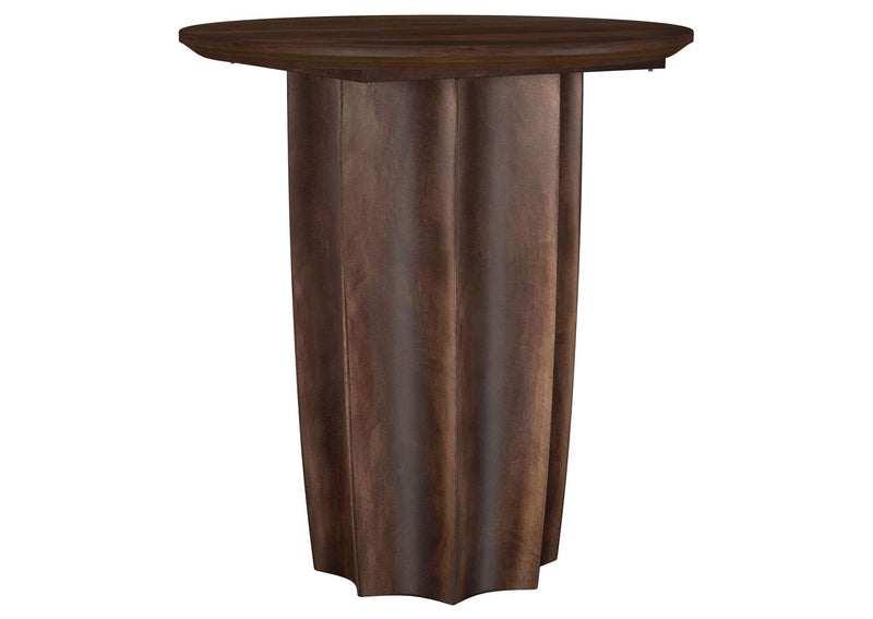 710777 Cayenne Solid Mango Wood Accent Side End Table Walnut