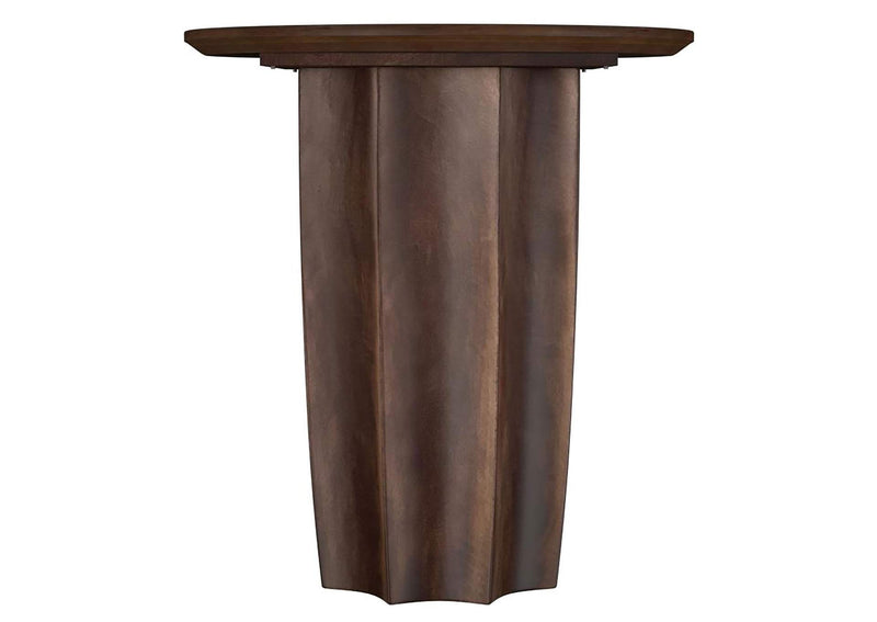 710777 Cayenne Solid Mango Wood Accent Side End Table Walnut