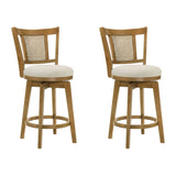 Isla - 26" Amber Glow Counter Height Rubberwood Swivel Barstool