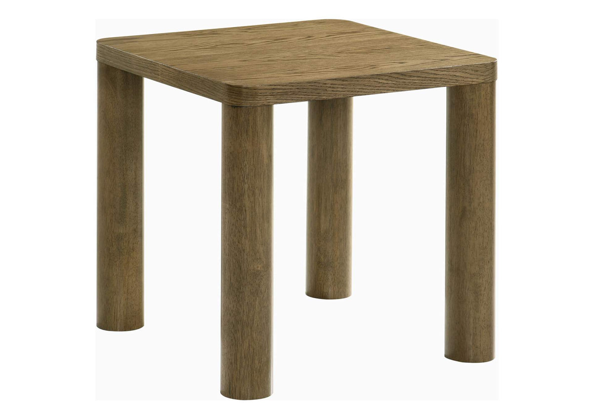 710857 Castlewood Engineered Wood Accent Side End Table Brown Oak