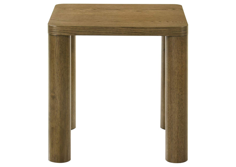 710857 Castlewood Engineered Wood Accent Side End Table Brown Oak