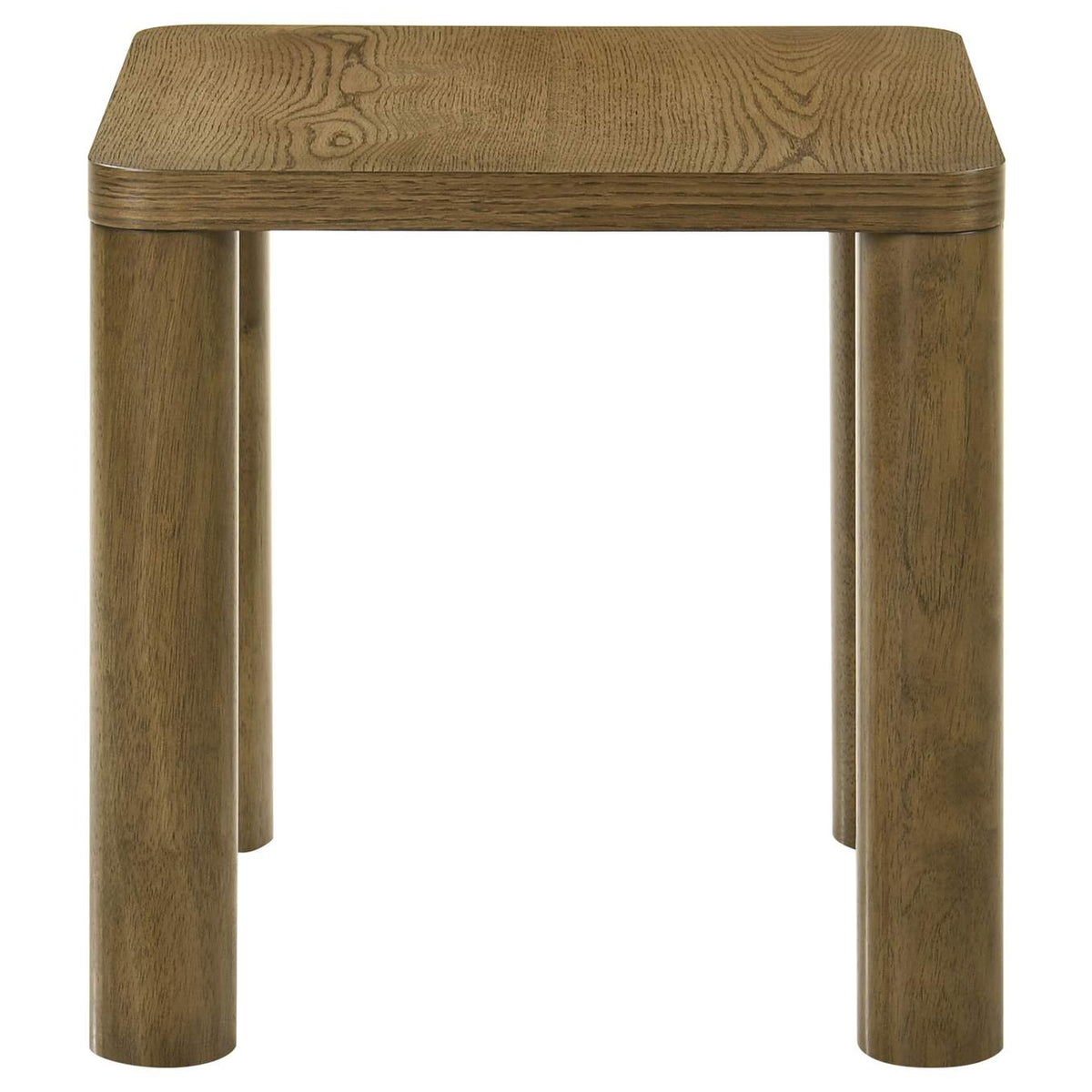 710857 Castlewood Engineered Wood Accent Side End Table Brown Oak