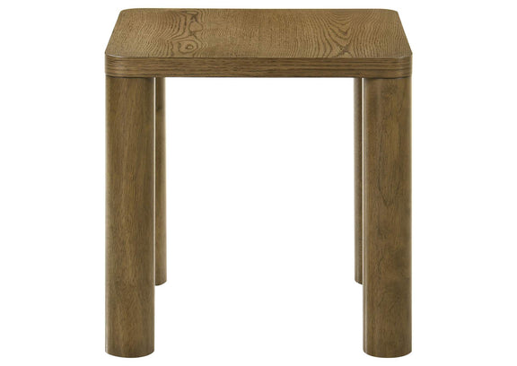 710857 Castlewood Engineered Wood Accent Side End Table Brown Oak