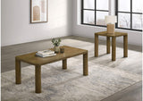 710858-S2 Castlewood 2-piece Cocktail Coffee Table Set Brown Oak