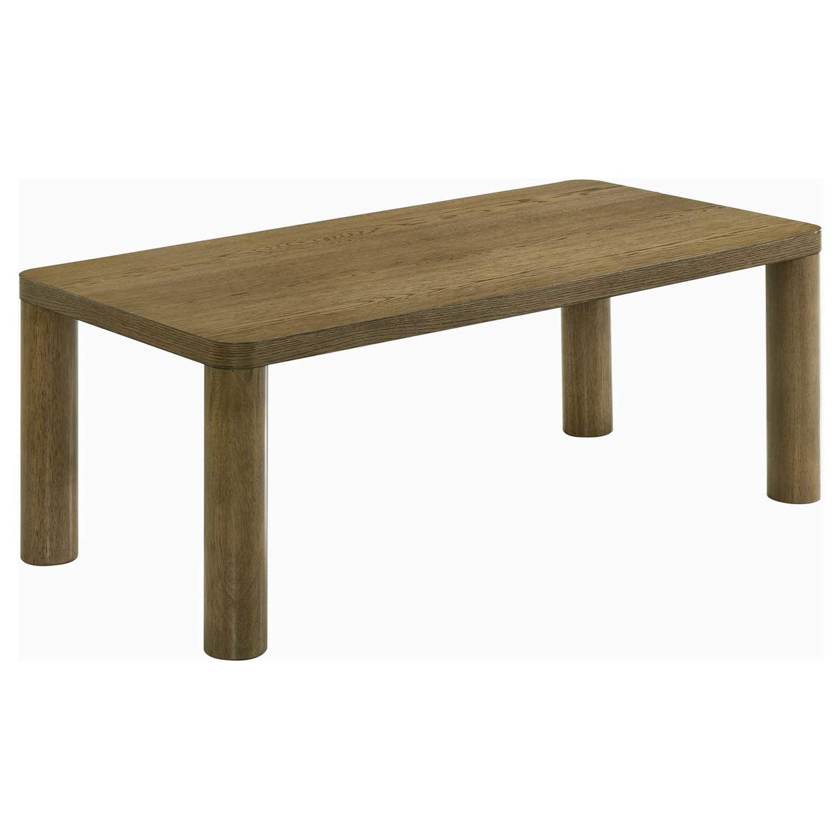 710858-S2 Castlewood 2-piece Cocktail Coffee Table Set Brown Oak