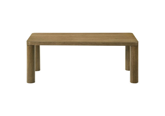 710858-S2 Castlewood 2-piece Cocktail Coffee Table Set Brown Oak