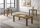 710858-S3 Castlewood 3-piece Cocktail Coffee Table Set Brown Oak