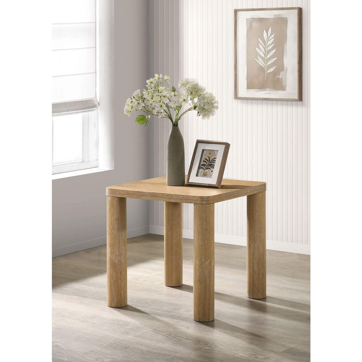710867 Castlewood Engineered Wood Accent Side End Table Light Oak