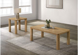 710868-S2 Castlewood 2-piece Cocktail Coffee Table Set Light Oak