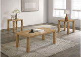 710868-S3 Castlewood 3-piece Cocktail Coffee Table Set Light Oak