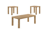 710868-S3 Castlewood 3-piece Cocktail Coffee Table Set Light Oak