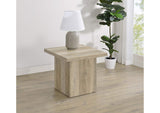 710877 Devar Square Engineered Wood End Table Distressed Pine