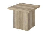 710877 Devar Square Engineered Wood End Table Distressed Pine