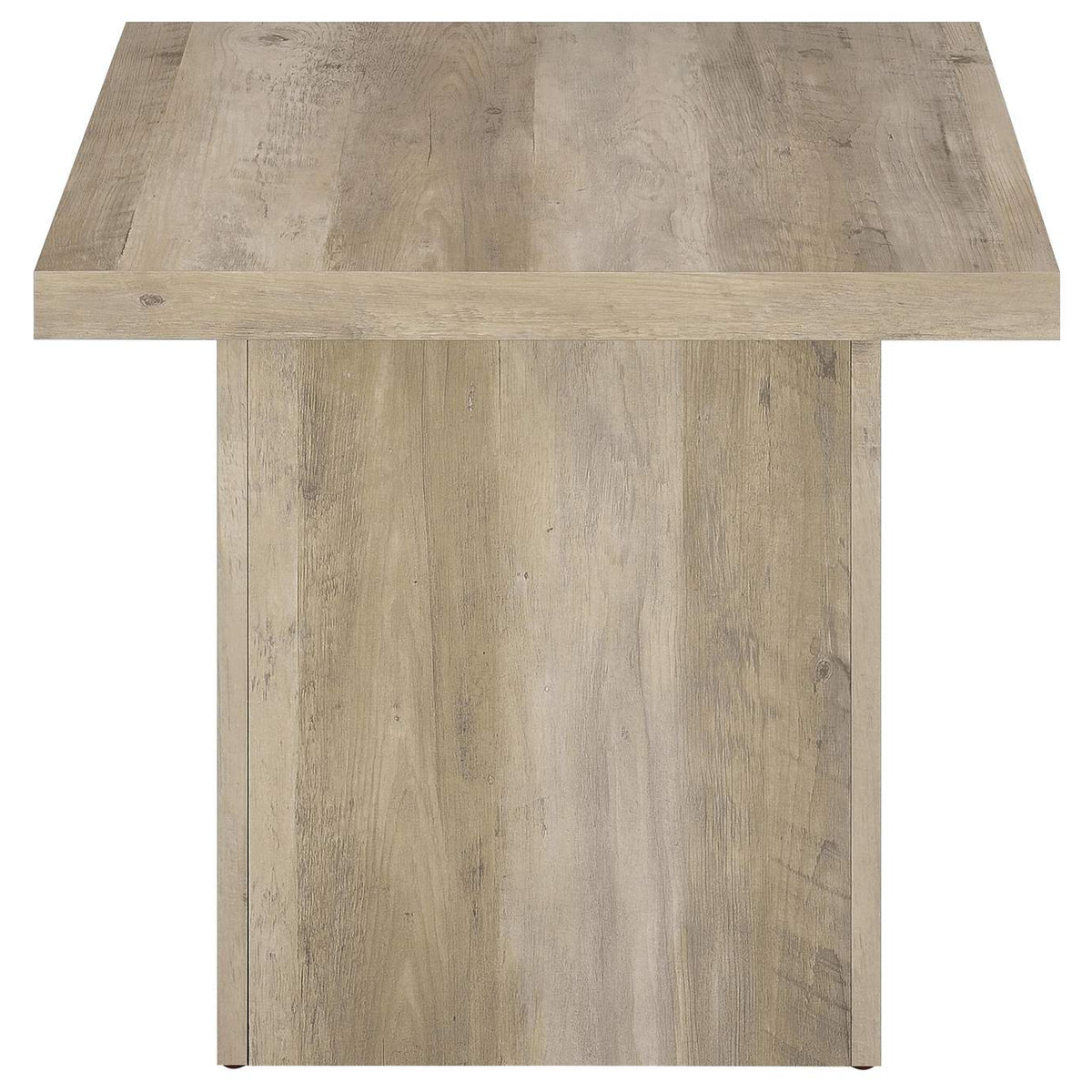 710877 Devar Square Engineered Wood End Table Distressed Pine