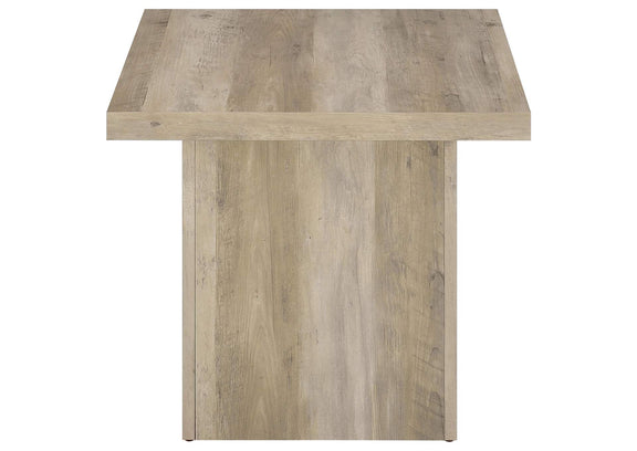 710877 Devar Square Engineered Wood End Table Distressed Pine