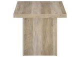 710877 Devar Square Engineered Wood End Table Distressed Pine